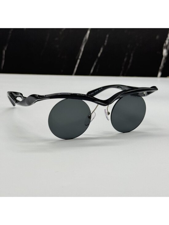 NEW PRADA PRA18S 1AB5S0 SUNGLASSES PR A18S 1AB5S0 ROUND BLACK UNISEX SPR A18S main image 5